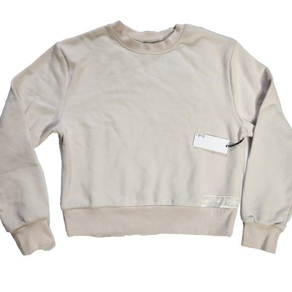 FIORLA Organic Cotton & Silk Sweatshirt Cream Ivory NWT Size XS - Picture 1 of 12